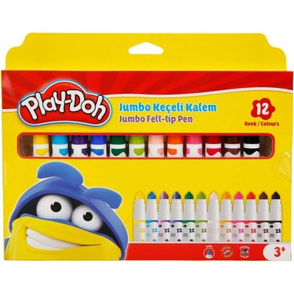 KALEM KEÇELLİ JUMBO PLAY-DOH 12 Lİ PLAY-KE020 (12 ADET)