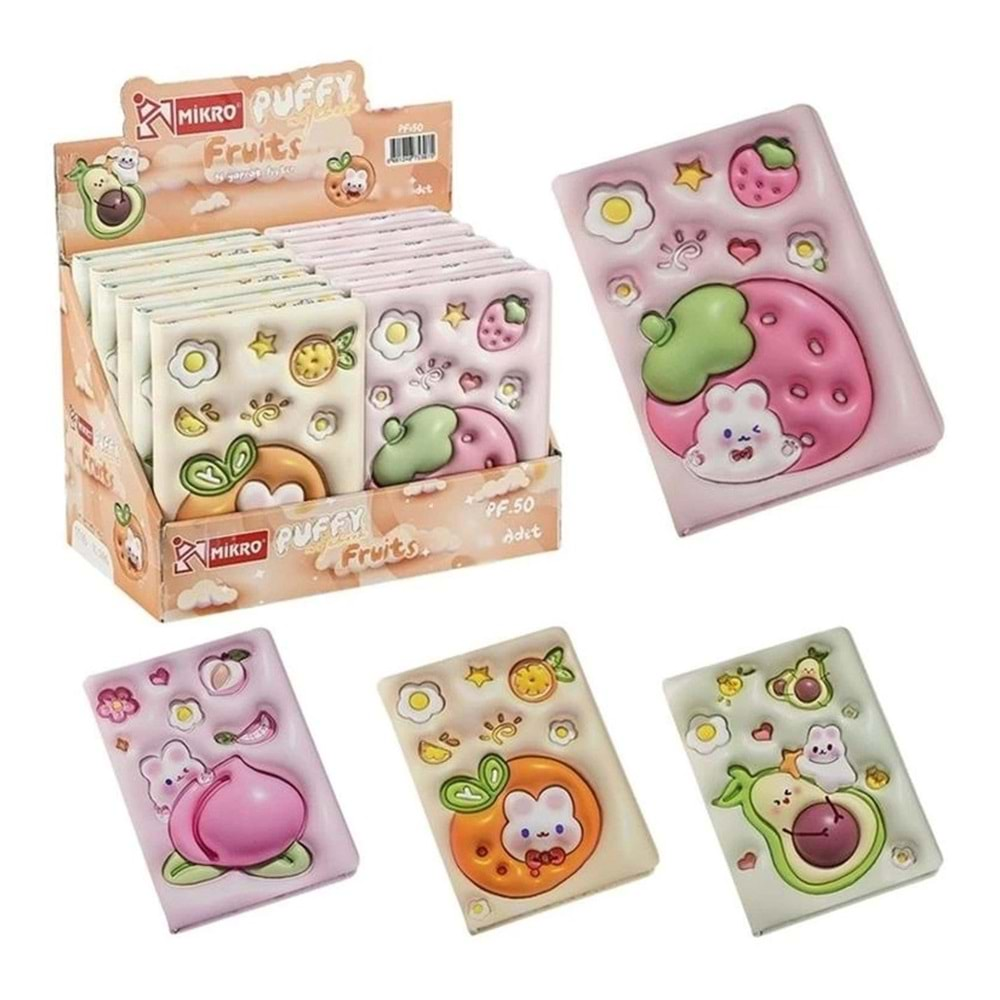 NOT DEFTERİ MİKRO PUFFY PT-50 FRUITS (12 ADET)