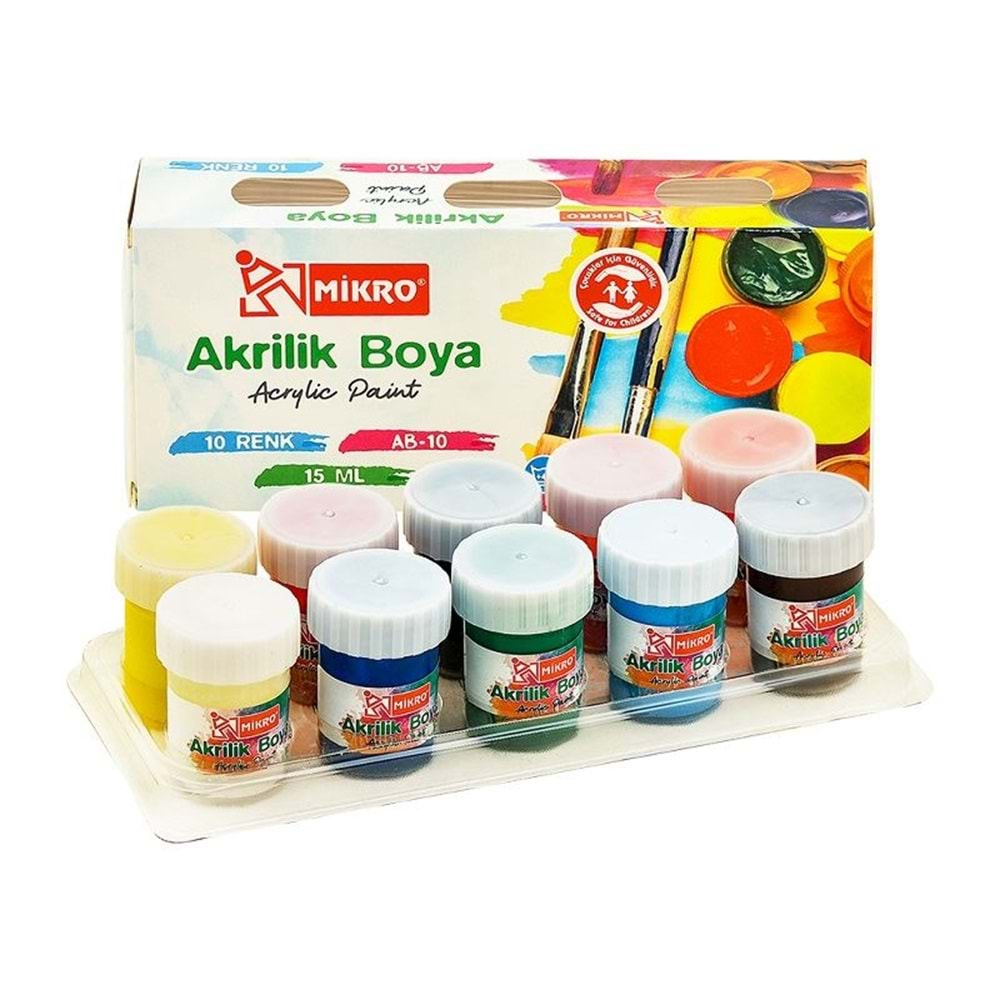 BOYA AKRİLİK MİKRO 10 RENK AB-10 (12 ADET)