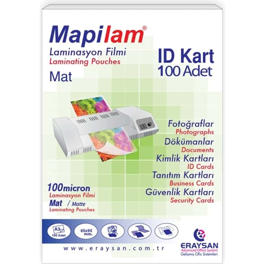 PVC LAMİNASYON FİLMİ MAPİLAM 65*95 1021214 100 LÜ