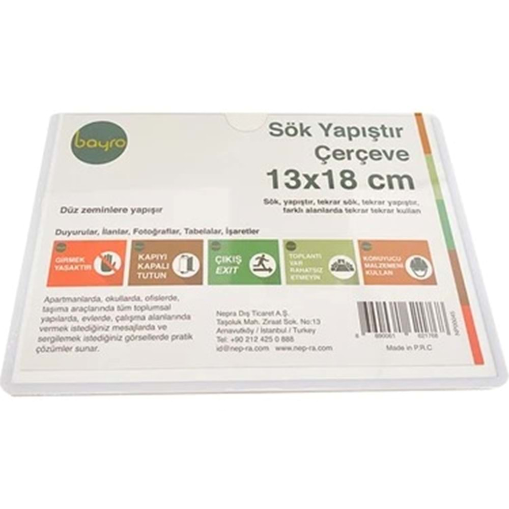 SÖK YAPIŞTIR ÇERÇEVE BAYRO 13*18 NP00045 YATAY