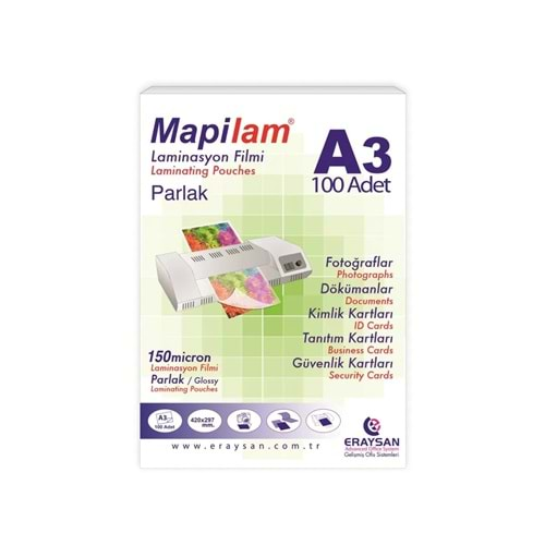 PVC A3 KAPLAMA LAMİNASYON MAPİ 125 MİC. 1021203