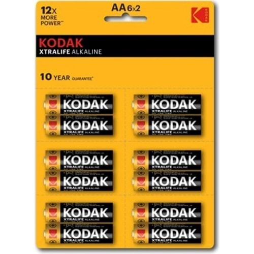 PİL KODAK AAA6 XTRALIFE ALKALİN İNCE 12 Lİ