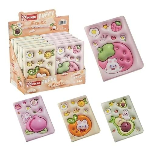 NOT DEFTERİ MİKRO PUFFY PT-50 FRUITS (12 ADET)