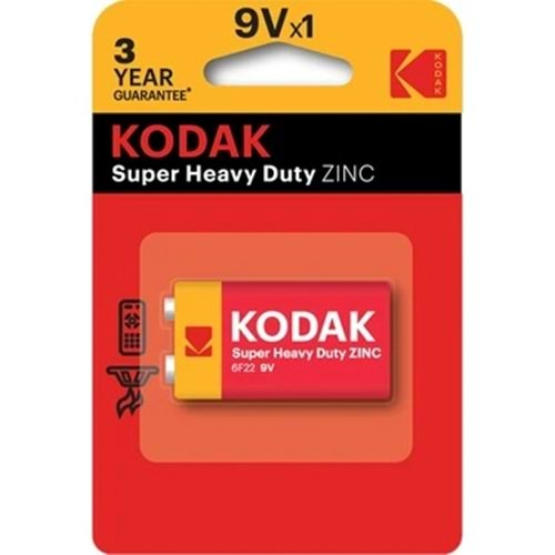 PİL KODAK 9 V TEKLİ 6F22 GUARANTEE