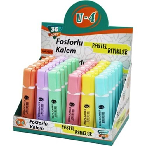 KALEM FOSFORLU HİGHLİGHTER U4-1073 4 LÜ (40 ADET)