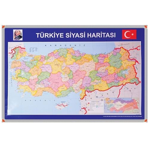 HARİTA TÜRKİYE SİYASİ LÜX METAL ÇERÇEVE 70*100 PAN 401