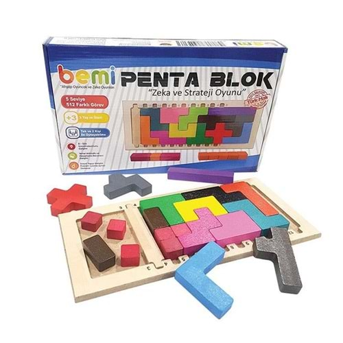 OYUN ZEKA AHŞAP EĞİTİCİ BEMİ TEDA PENTA BLOK