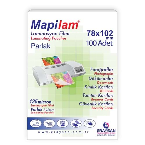 PVC LAMİNASYON FİLMİ MAPİLAM 78*102 1021210 100 LÜ