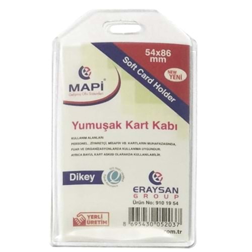 YAKA KARTI KABI MAPİ PVC DİKEY 54*86 9101955 50 Lİ