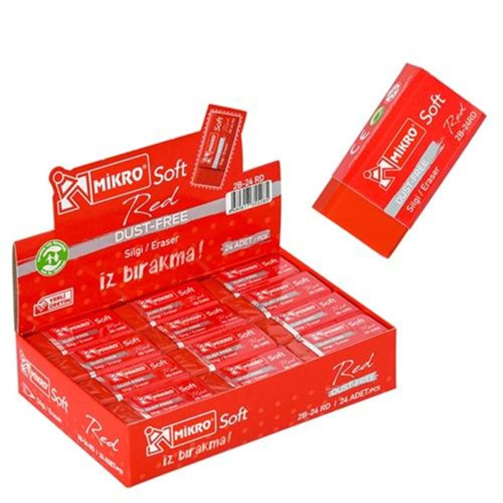 SİLGİ MİKRO SOFT RED 2B-24 RD 24 LÜ